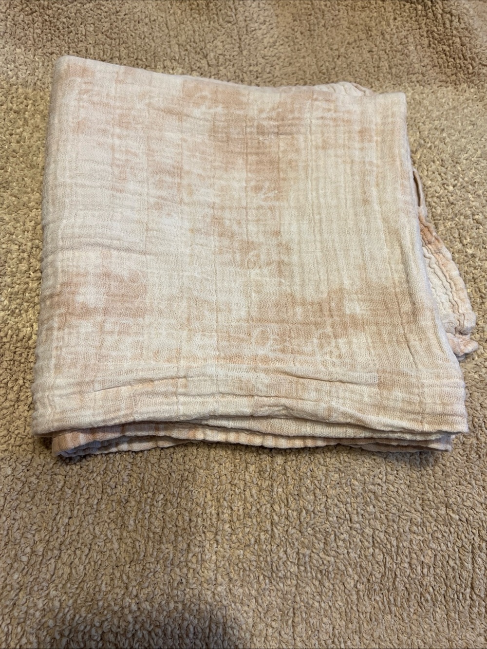 Aden + Anais Cotton Muslin Blanket Clay Color Sun Print 40”X 40” Soft Swaddle